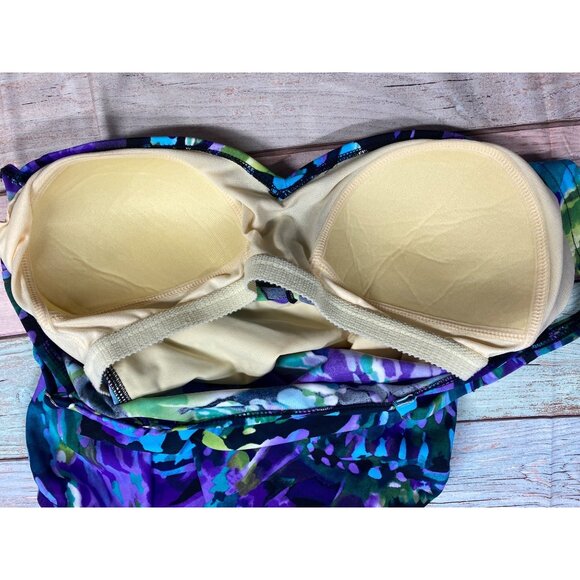 Trimshaper Women’s sz 18 One Piece Swimsuit Full Coverage Slimming Wireless - Picture 3 of 5